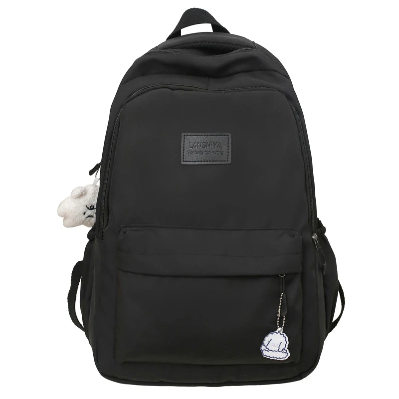Large Capacity Solid Color Backpack for Students,