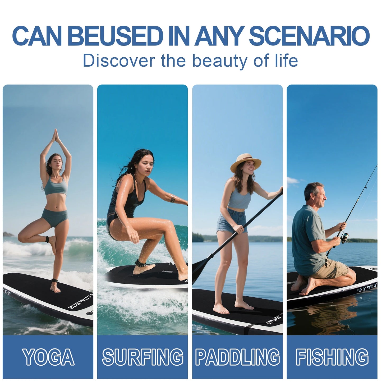 CADALENE Inflatable Stand-Up Paddle Board with  Accessories