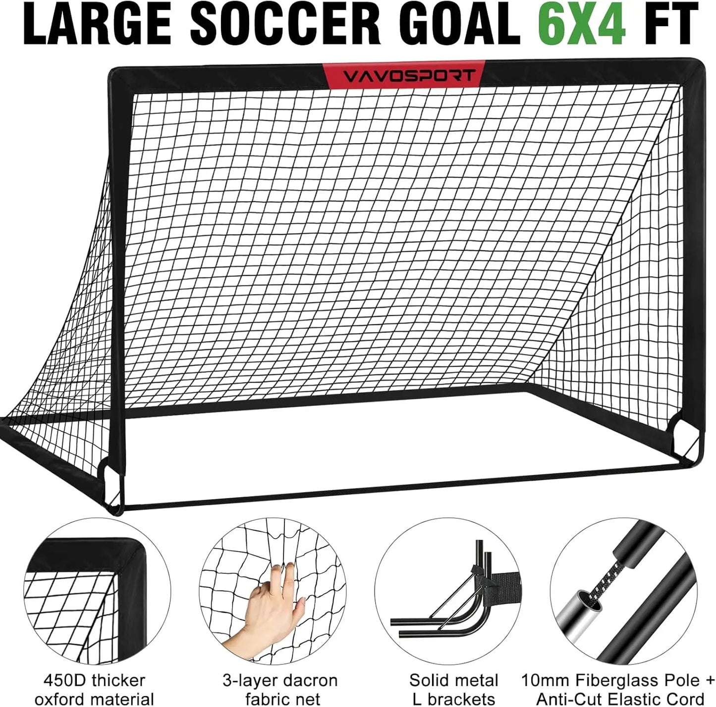 6x4 ft Portable Soccer Goal