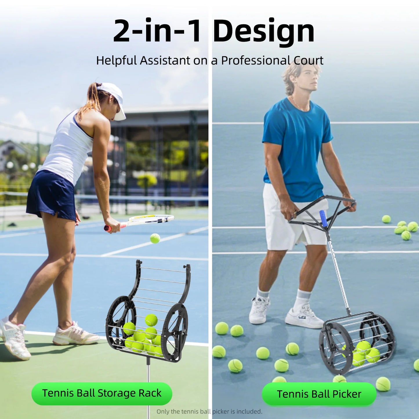 2 in 1 Tennis Balls Pickup