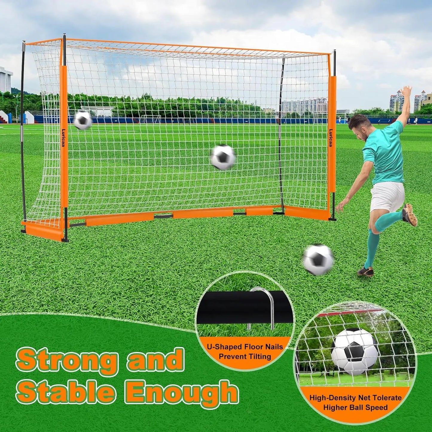Collapsible Soccer Goal, 12×6 ft /6×4 ft Portable