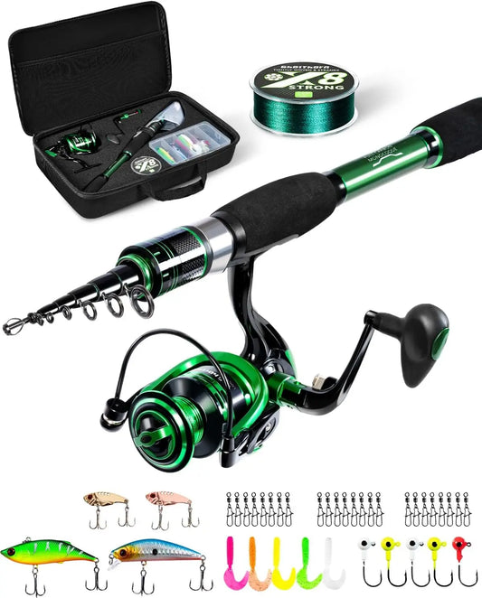 Fishing Rod/Reel Combo, Travel Kit w/Carrier Bag